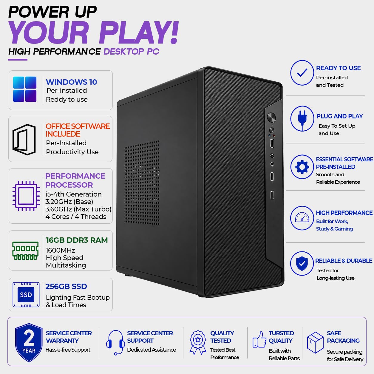 Professional Assembled Desktop PC Core i5 4570/4590 (Up to 3.70GHz